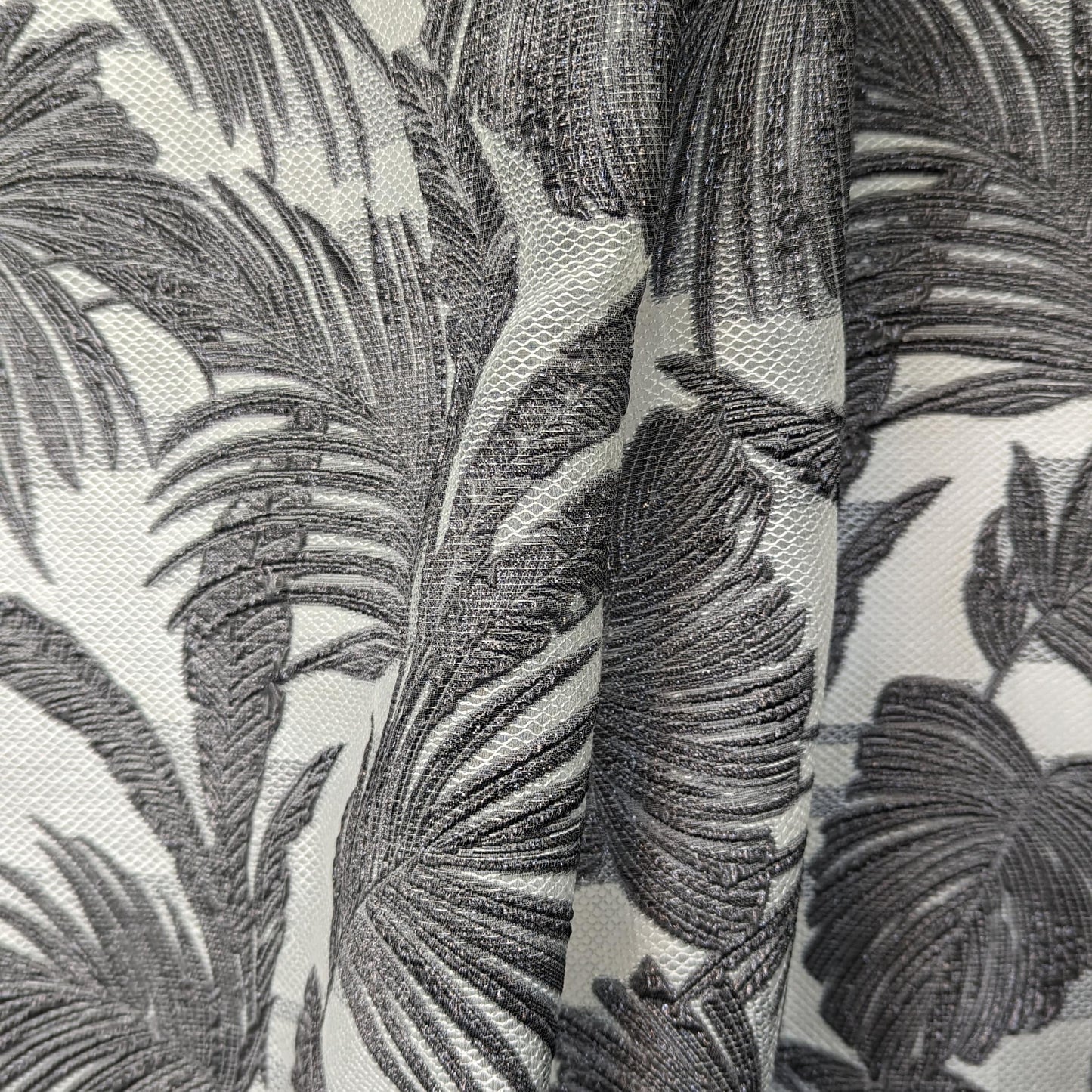 Jacquard Organza with Tropical Motif