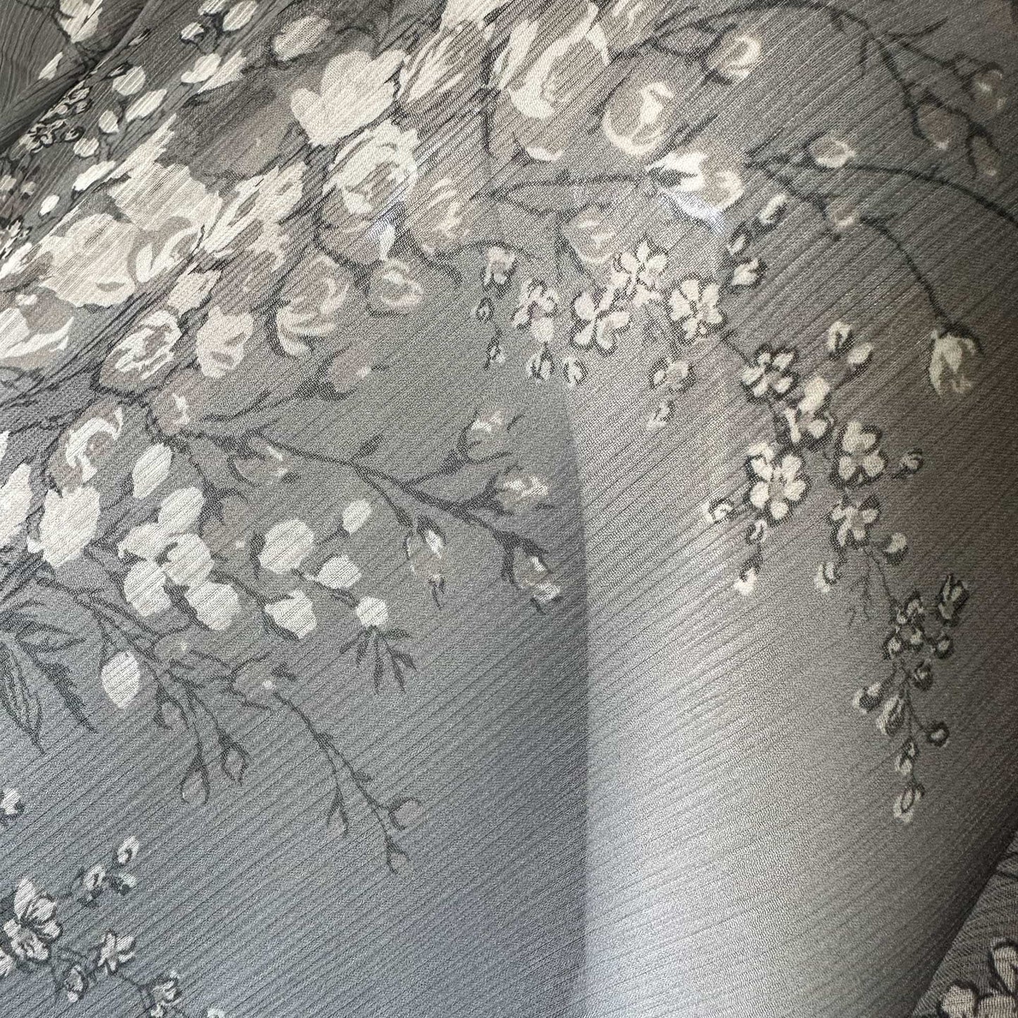 Floral Silk Chiffon in Gray