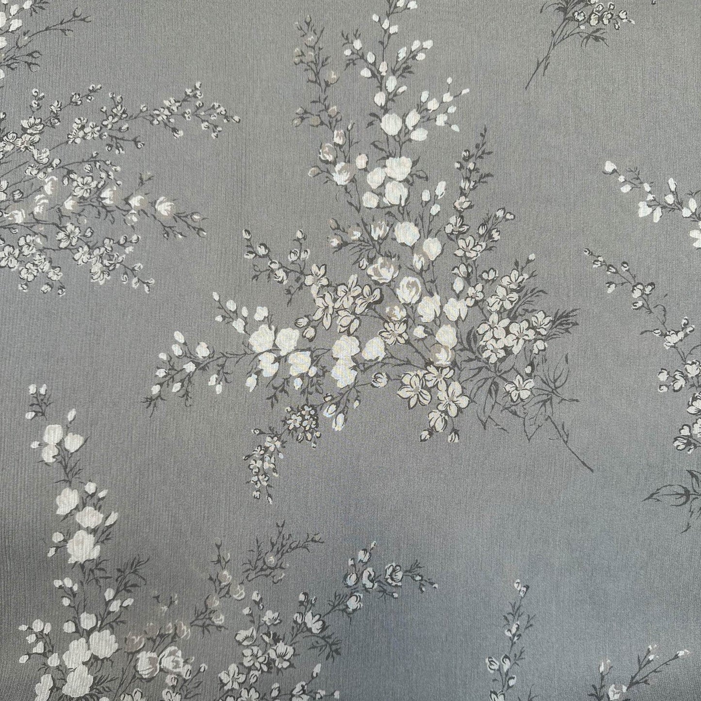 Floral Silk Chiffon in Gray