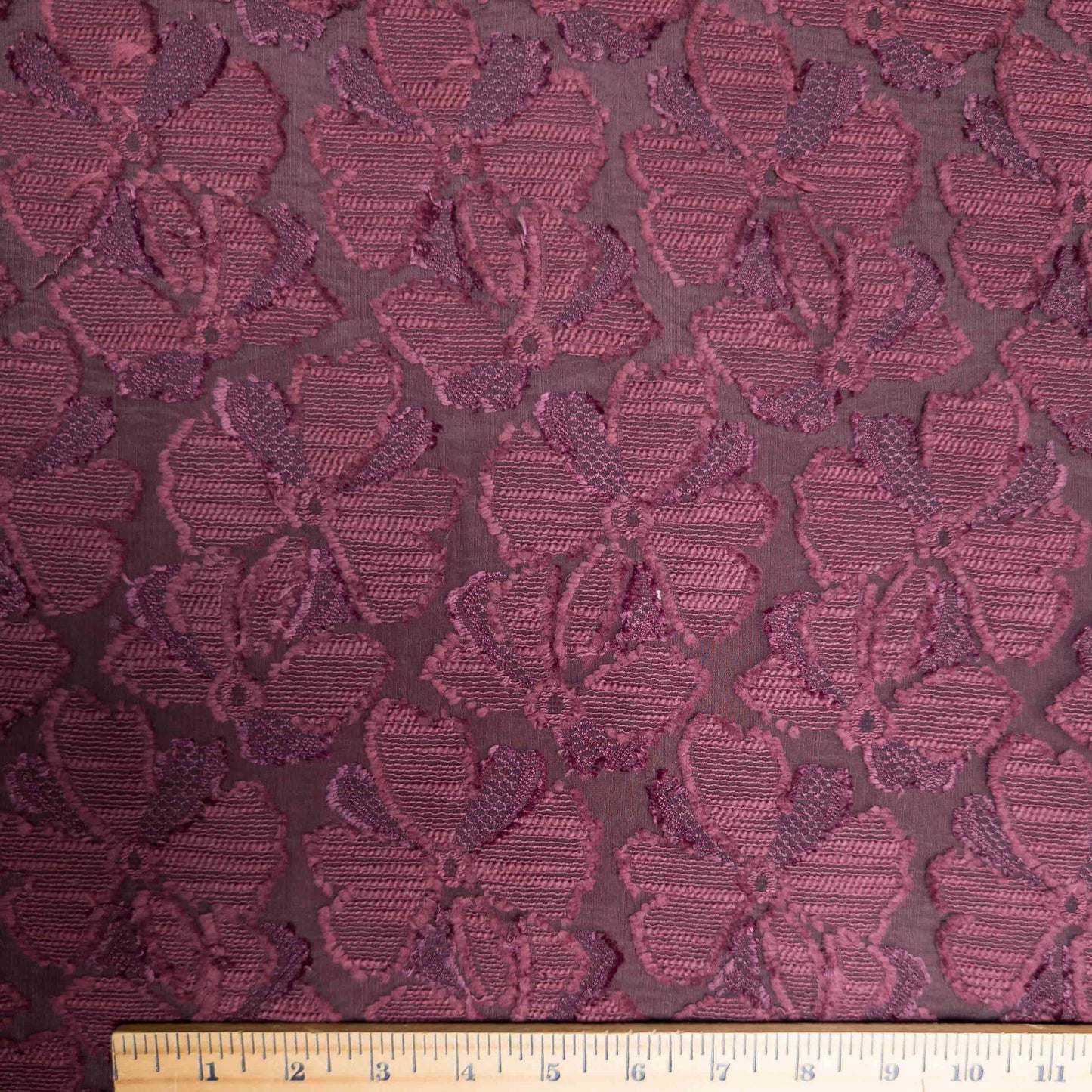 Embroidered Chiffon in Maroon