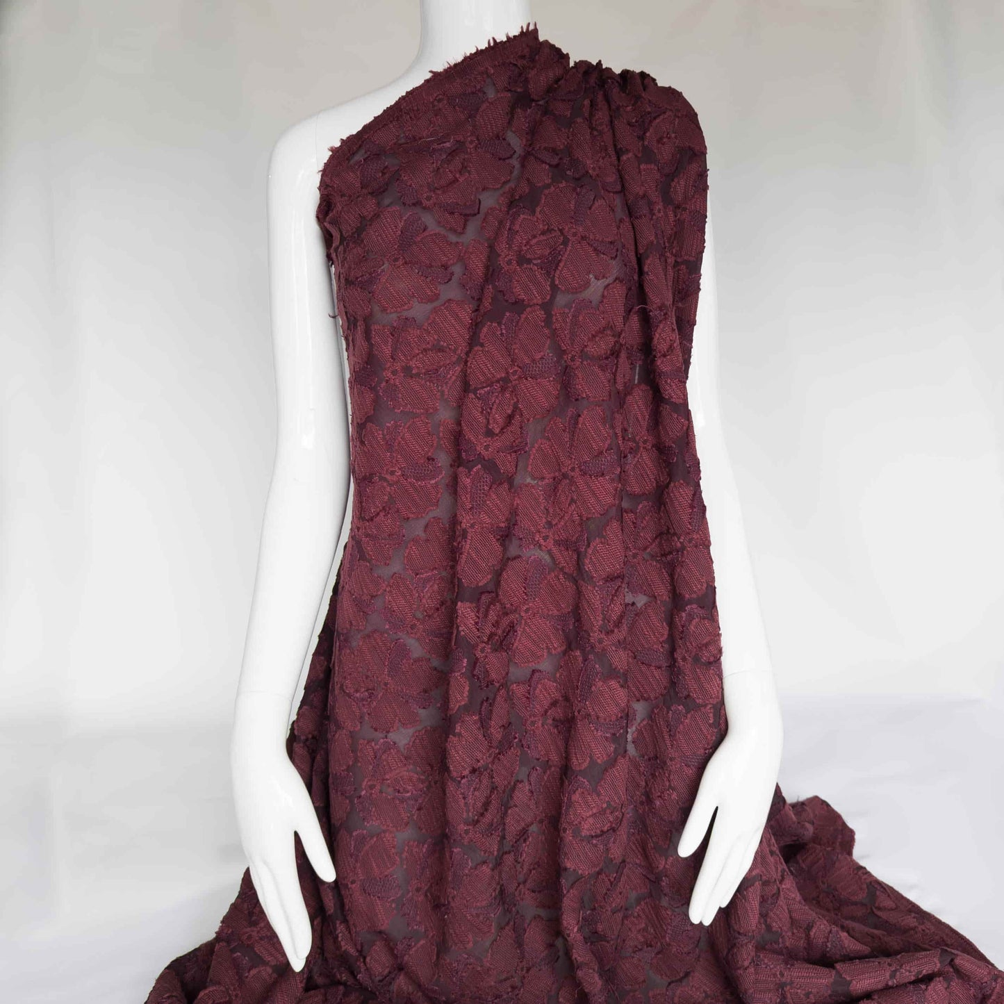 Embroidered Chiffon in Maroon